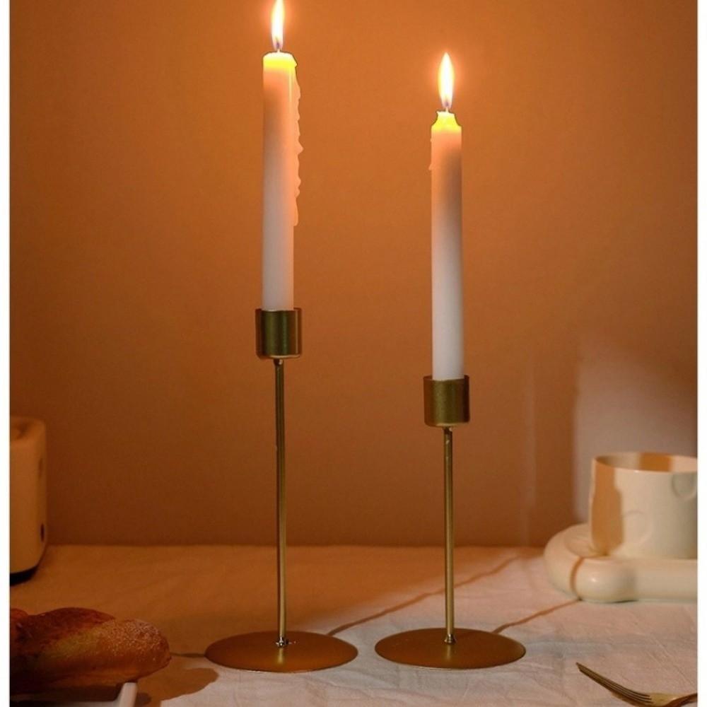 Golden Candlestick Stable Base Desk Candle Ornament Candle Holders Wedding Decoration