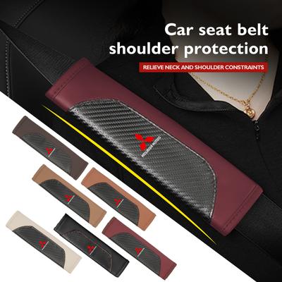 For Car Seat Belt Cover Auto Styling Leather Safety Shoulder Protector Cover Accessories Outlander Lancer Cross Colt