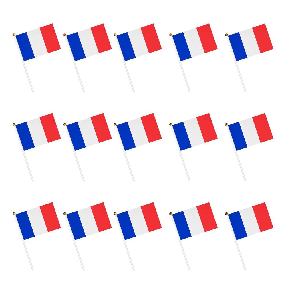 French Hand Held Flags 15pcs for World Cup 2026 5.5x8.2 Inch