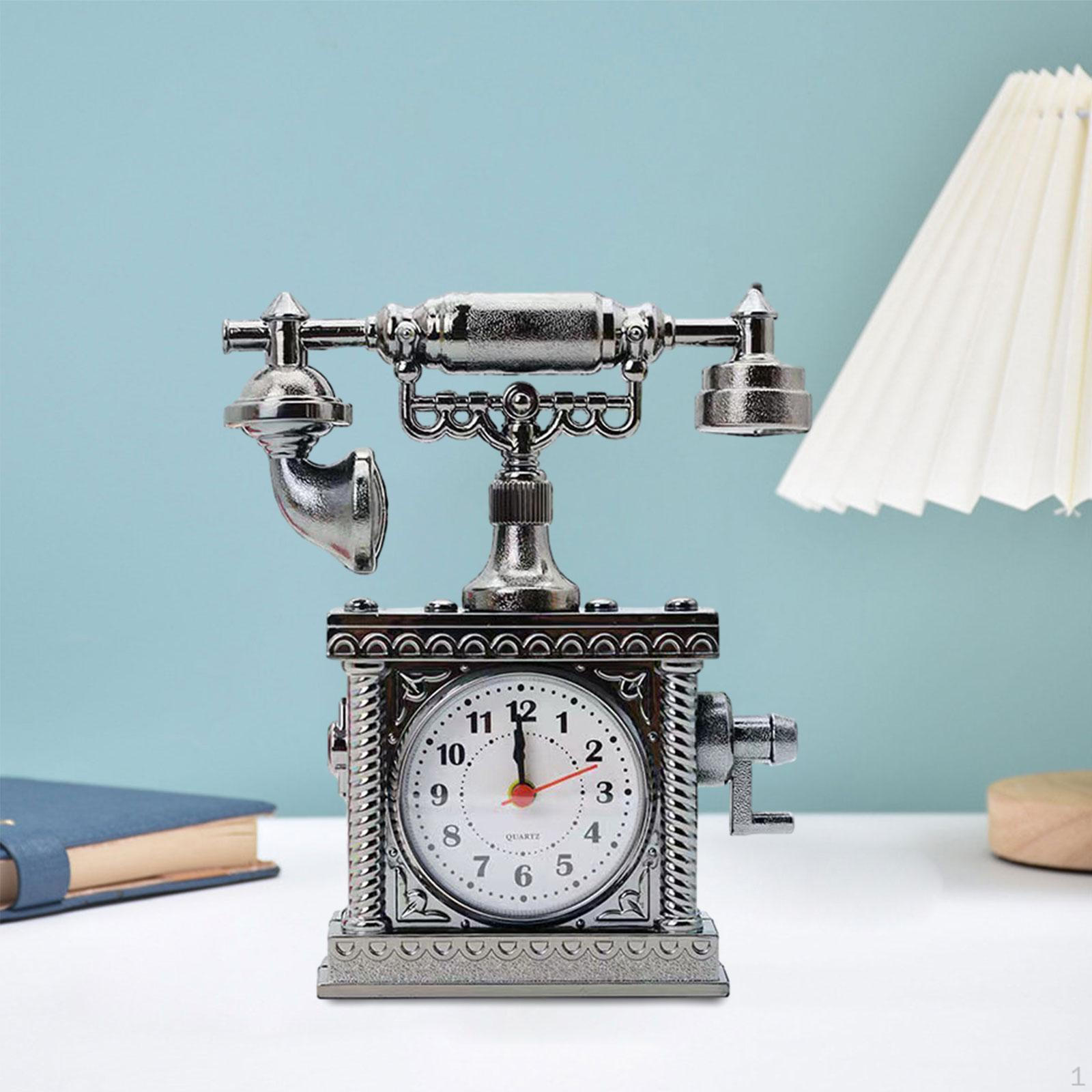 

Антикварные настольные часы-телефон, декоративный предмет 16 X 5 18 см, стильные акценты для дома и Style B