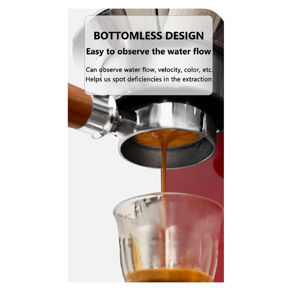 58mm Bottomless Portafilter for generic 2 ears Espresso Machine/Gemilai/Expobar/pandorra/Stainless Steel Handle-Wood 2 Ears Coffee machine