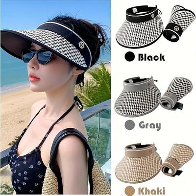 Summer Ladies' Empty Top Sun Hat, with an Ultra Wide Edge and Foldable Top for Easy Storage, Is an Ideal Choice for Outdoor During Summer Travel