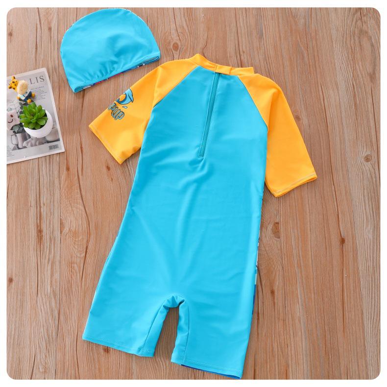 UPF50+ Boys' Dinosaur One-Piece Swimsuit for Kids