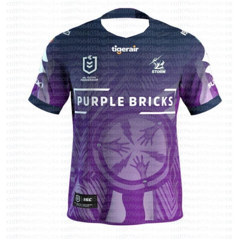 2024 Melbourne Storm Home Rugby Jersey 3D Printed Melbourne Storm Commemorative ANZAC Training Jersey Quick Drying Breathable