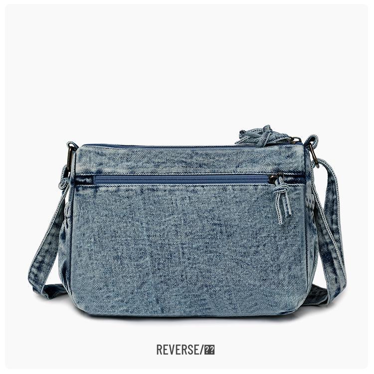 Retro Denim Single Shoulder Crossbody Bag - Large Capacity, Casual & Trendy