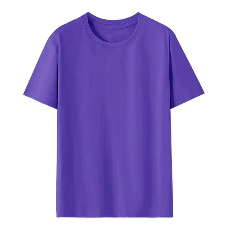Pure cotton T-shirt women's round neck short-sleeved T-shirt logo advertising shirt group clothing trendy brand women's top solid color clothes