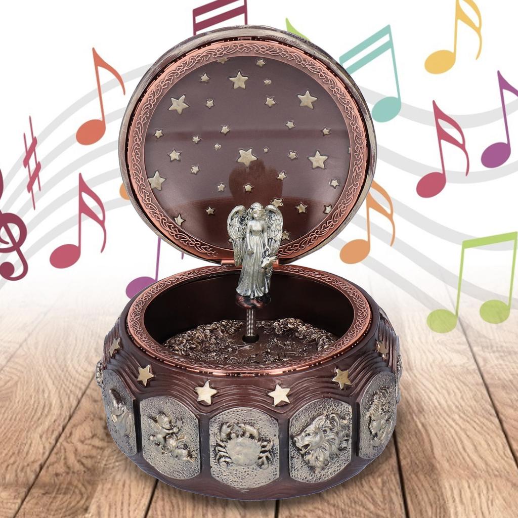 Music Box Fashion Creativity Rotating 12 Constellations Firends Birthday Holiday GiftsCoppery Aries