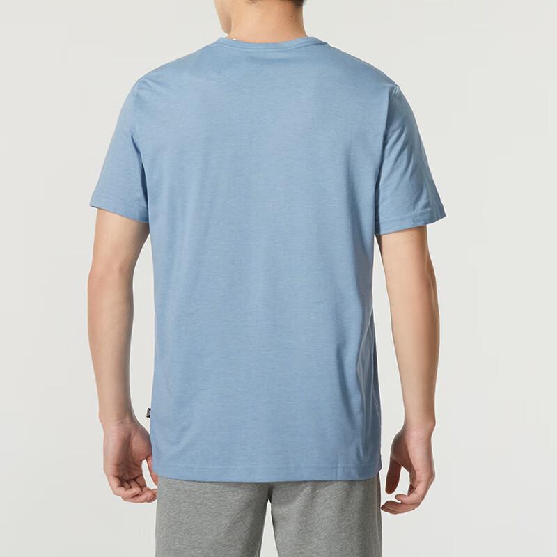 Puma Letter Print Casual Fitness Training Short Sleeve T-Shirt Men Tops Blue 675711-20