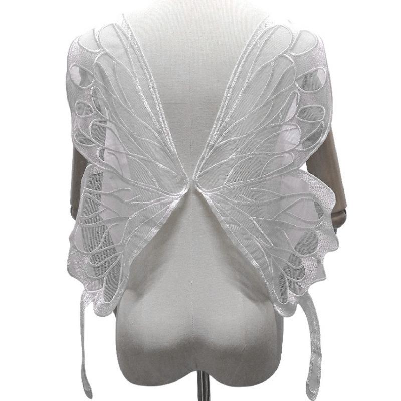 Blonde Mesh Sommerfuglvinge Ytelseskostyme med Brodert Livstykke