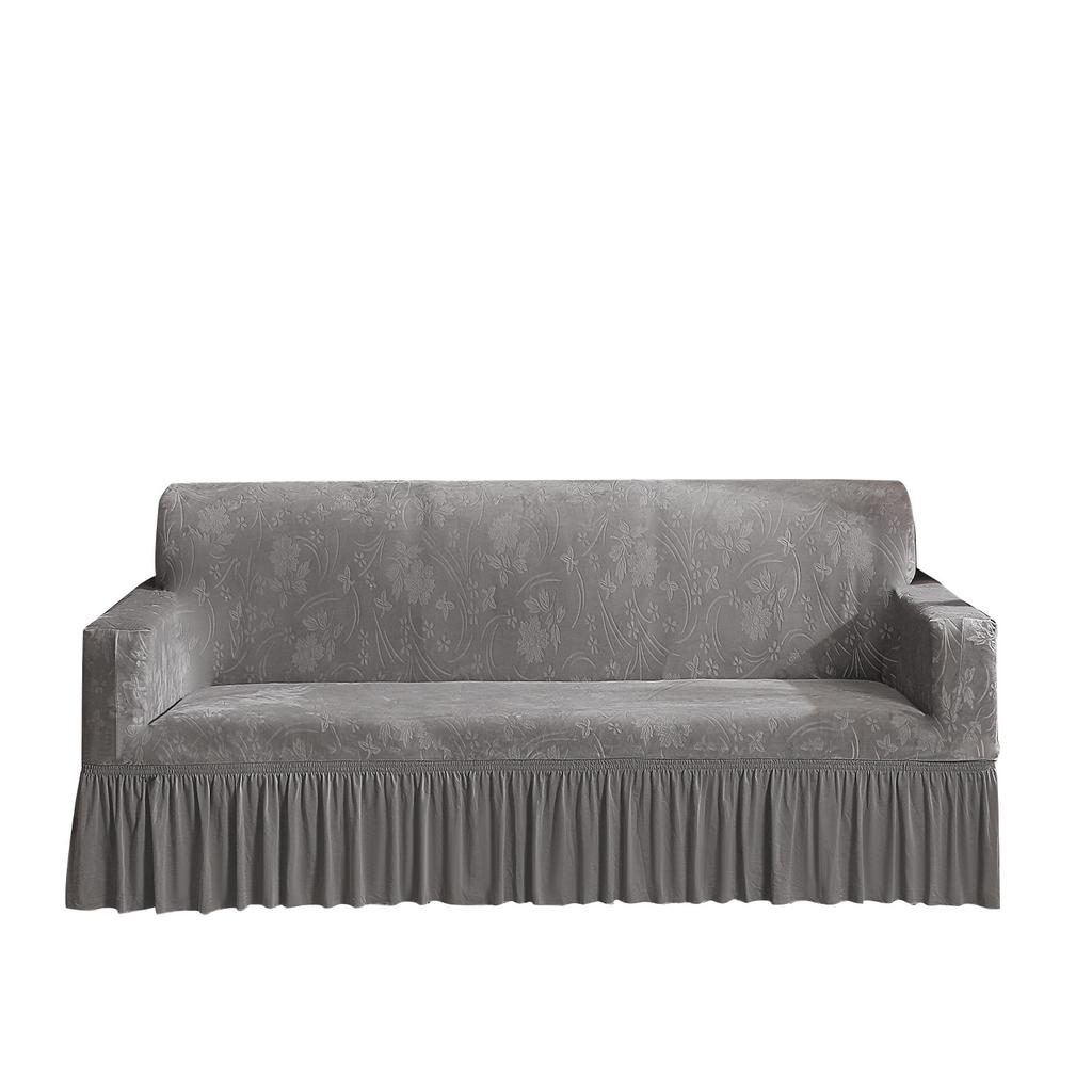 New Thickened Crystal Velvet Light Luxury Jacquard Sofa Cover Lace Style All Inclusive Elastic Sofa Cover Cover