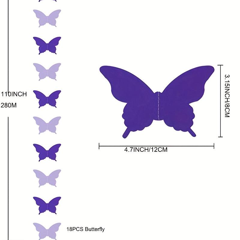 18pcs 3D Butterfly Banner Decorative Paper Garland for Wedding, Baby Shower, Birthday & Theme Decor Hanging Garland Paper