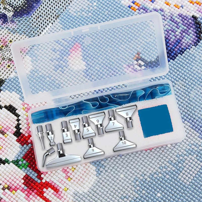 Resin Diamond Painting Pen Kit with 12 Interchangeable Metal Tips, 6 Wax Blocks, and Clear Storage Case for 5D Diamond Painting Art Crafts Supplies