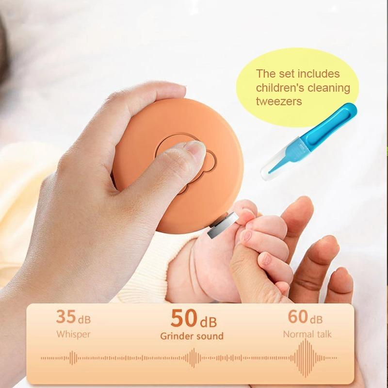 

Baby Electric Nail Trimmer Kit, 6-in-1 Safe Quiet Nail File for Newborns, Infants, with Polisher & Tweezers оранжевый