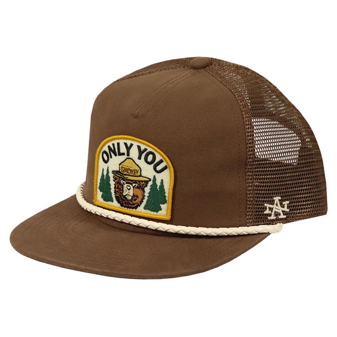 

Сетчатая кепка Wyatt Logo Hat Cap Trucker Unisex Snapback Retro Patch Smokey Bear Brown [American Needle] Мужская женская коричневый