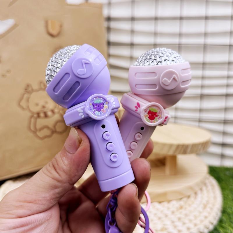 Cartoon Mini Multifunktionales Aufnahme-Mikrofon Schlüsselanhänger Rucksackanhänger Originalität Schultasche Anhänger Kinderspielzeug