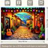 Bohemian Mexican Street Scene Tapestry Wall Hanging Boho Fiesta Colorful Home Decor Tapestry Print Bohemian Tropical Art Canvas