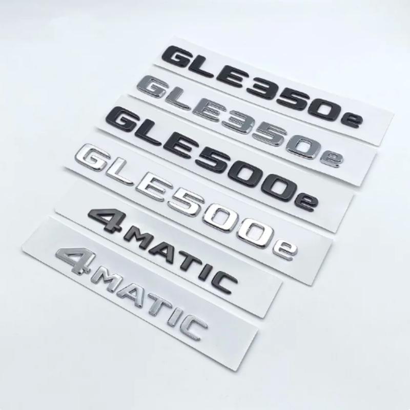 3D ABS Chrome Glossy Black Letters GLE350e GLE350de GLE500e 4Matic Emblem for Mercedes Benz W166 Car Trunk Logo Sticker