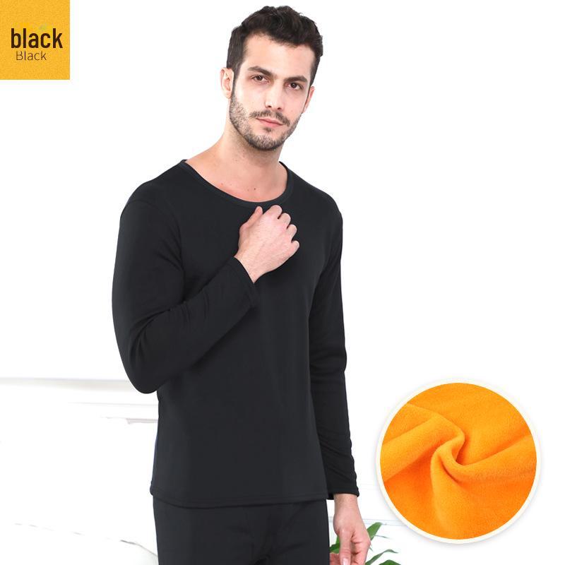 Men's Plus Size Velvet Thermal Underwear Set - Thickened for Autumn Warmth