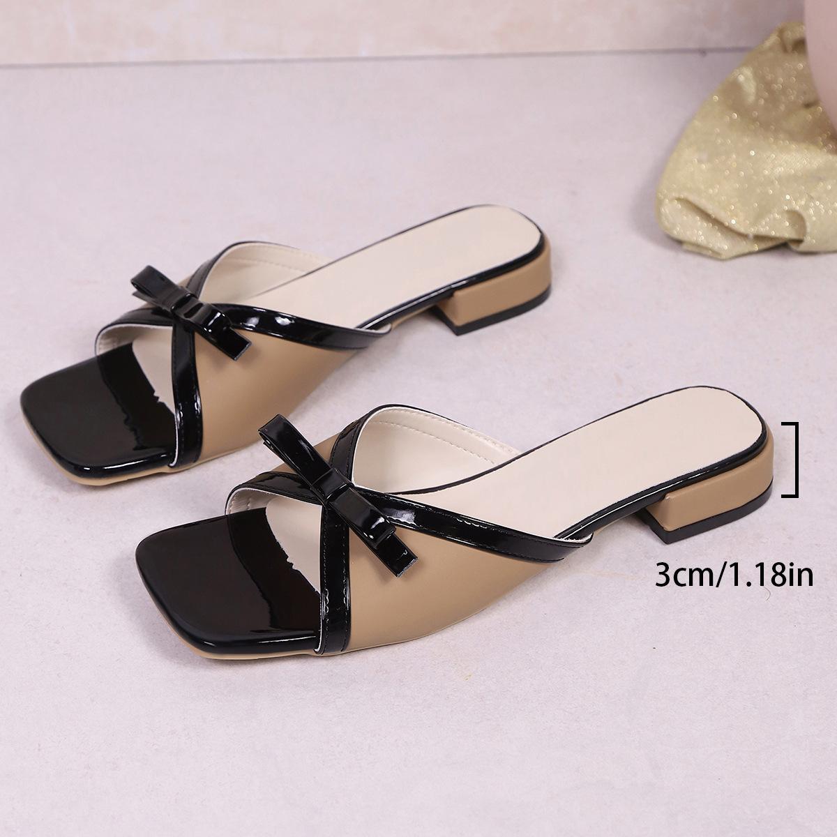 

Korean French bow sandals versatile outer wear 2025 autumn new foreign trade women s shoes 36