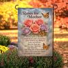 1pc Memorial Garden Flag for Mom - Single-Sided 100% Polyester, Roses Sympathy, Outdoor Lawn Decor