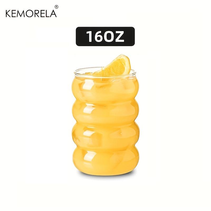 

16 унций стаканы для питья со стеклянной трубочкой 4 шт. набор 350 мл/470 мл стеклянные стаканы в форме пивные бокалы стакан для холодного кофе 401-500ml