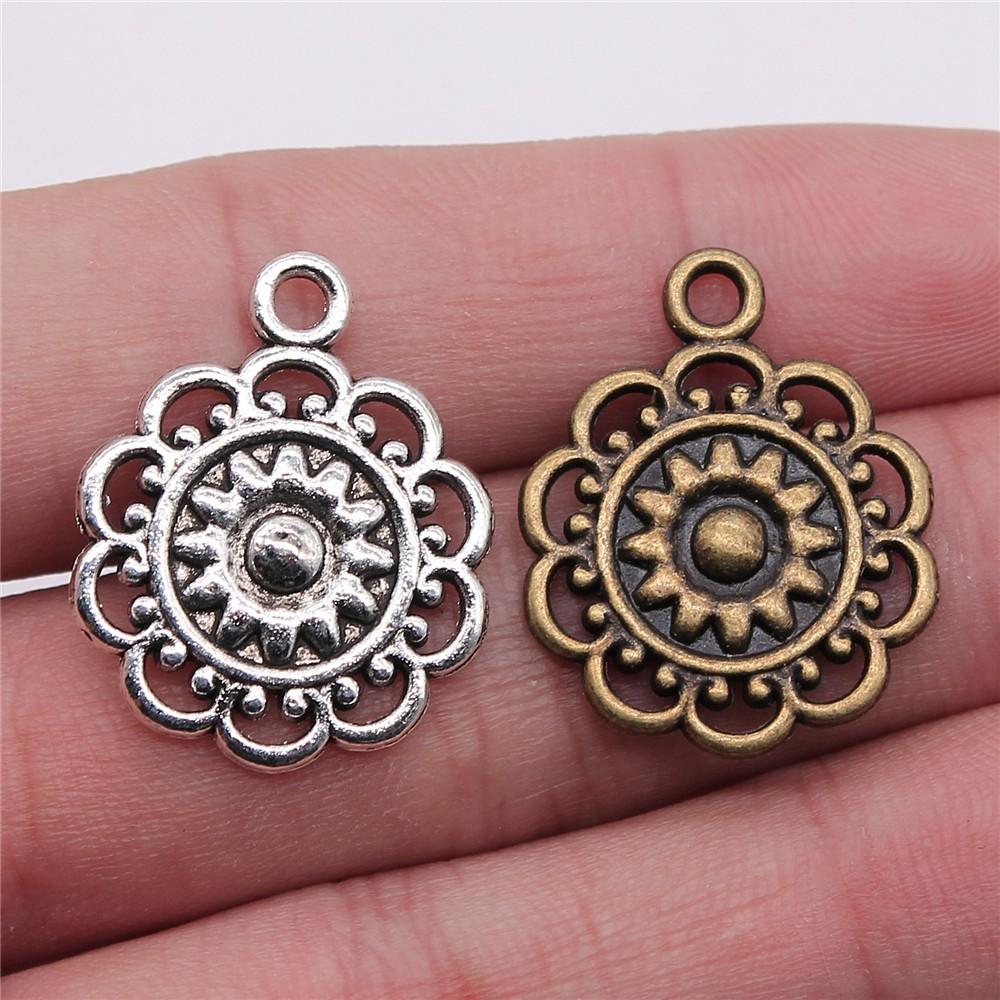 Flowers Of Life Charms Vintage Alloy Pendants For Nature Inspired Jewelry Making