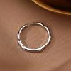 PONYKISS  Sterling Silver Minimalist Irregular Geometric Opening Ring for Women Classic Fine  Round Accessories