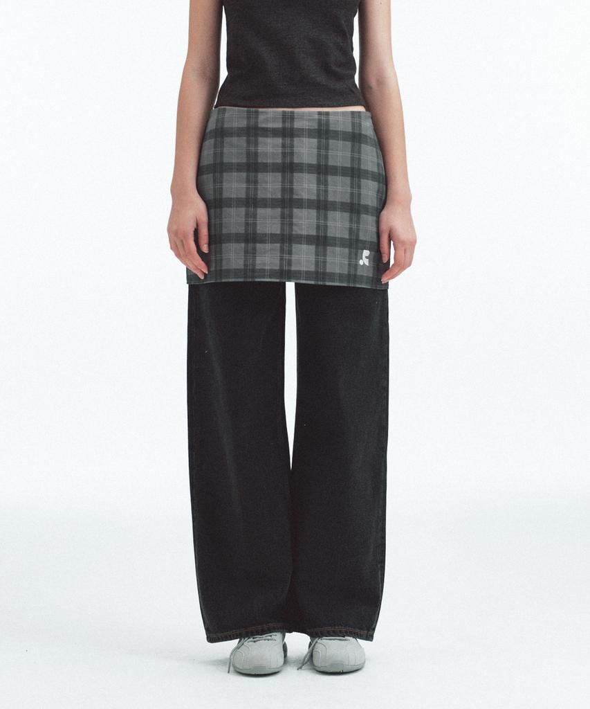 REST&RECREATION Rr Check Mini Skirt - Charcoal