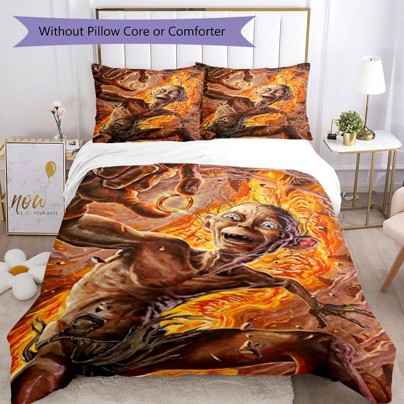 Lord Rings Comforter Cover Set Perfect for Playroom Lightweight Christmas Gift