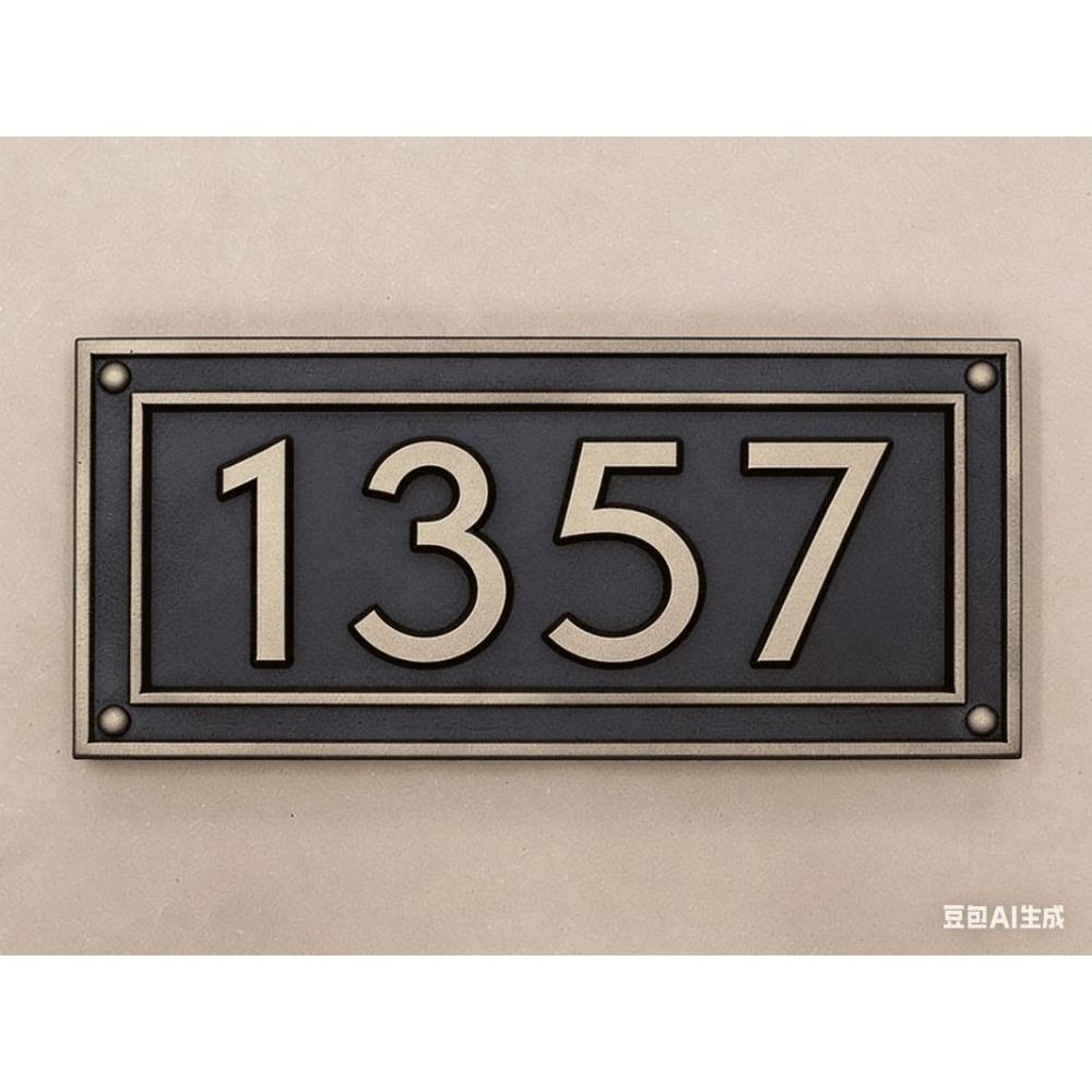 Retro Metal House Number Sign 20x30 cm for Door Wall Yard