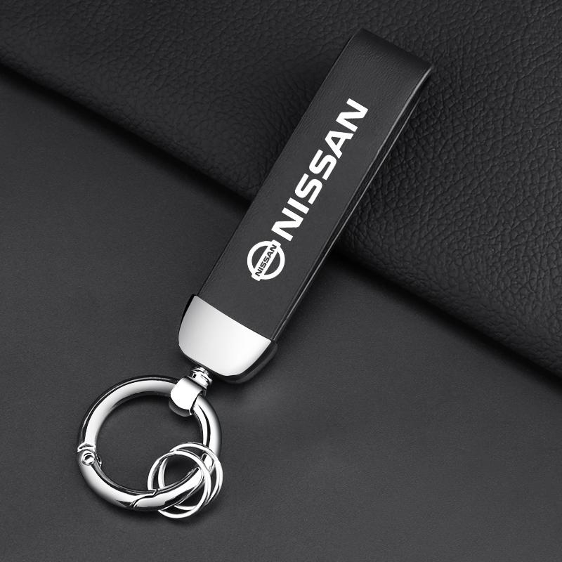 Leather Key Chain Car Keyring Pendant Keychain Car Accessories For Nissan Nismo Qashqai J11 Juke GTR X-Trail Patrol Micra Navara Tiida