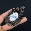 Dendrite Opal 999 Copper Wire Wrapped Pendant, Handmade Gemstone Jewelry Pendant Gift For Birthday