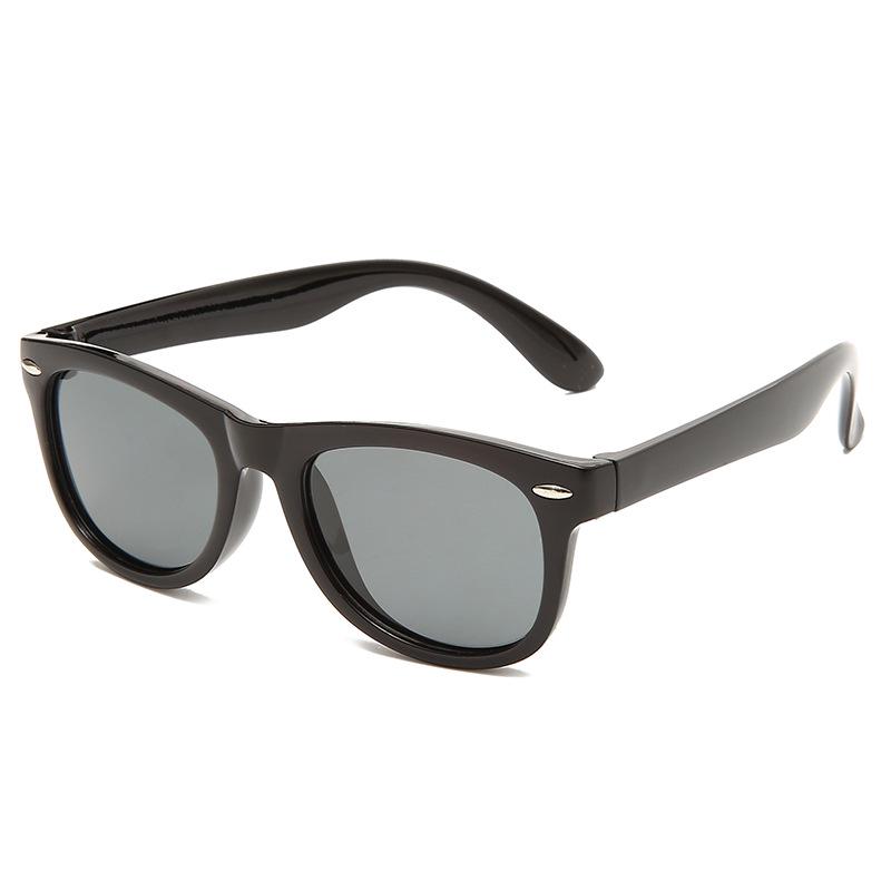 Polarized Silicone Baby Sunglasses - Anti-UV, Color Block, Fashionable Kids' Eyewear