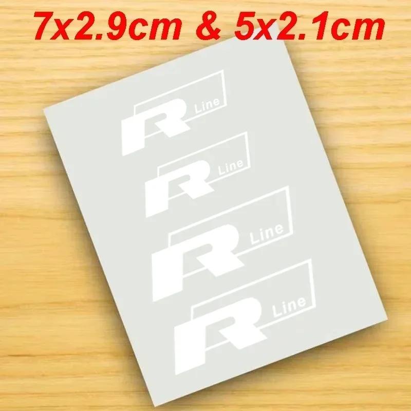 For Volkswagen VW Rline Golf 3 5 Polo Passat GTI MK3 MK7 Tiguan Beetle 4Pcs Car Vinyl Brake Caliper Sticker Vehicle Wheel Decals Jb9