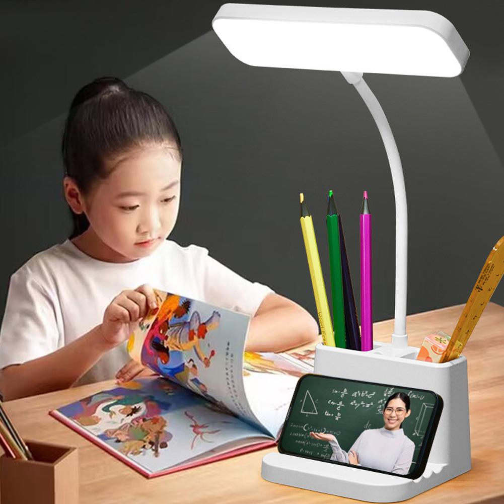 LED Desk Lamp 3 Levels Brightness Dimmable Eye Protection Table Lamp With 360 ° Universal Hose USB Power Supply Night Light