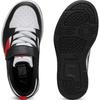 Puma Rebound V6 Low Little Kid White Black Red Kids Sneakers For-All-Time-Red 397419-04
