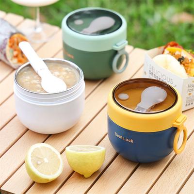 Contenitore per il pranzo portatile in acciaio inossidabile, contenitore per alimenti, forma carina, thermos, tazza termica, riscaldamento a microonde con cucchiaio