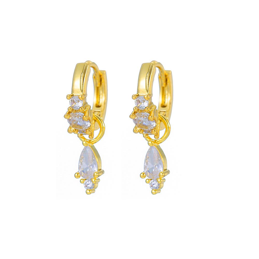 Korean Stainless Steel Multicolor Crystal Water Drop Dangle Earrings for Women Unique Y2k Ear Piercing Earring Fashion Jewelry