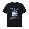 Mens God Is Good All The Time T Shirt Black Vintage Washed Streetwear Graphic Versatile Slightly Casual Soft Stylish Unisex