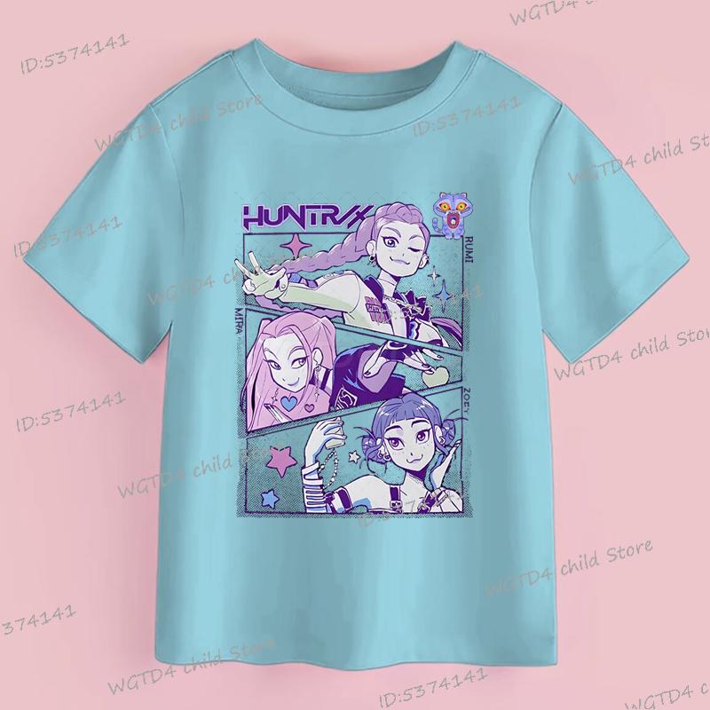 Fashion Casual Kids T-shirt KPop Demon Hunters Cool Girls Tee Top Funny Gift for Fans Cotton Tshirt 2025 Movie Print Kids Tees