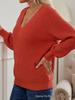 2025 Plus Size V-neck Knit Pullover: European/American Style, Autumn/Winter Women's Casual Sweater