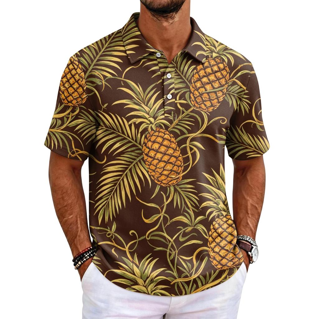 Men's Hawaiian Print Shirt Loose Fit Casual Short Sleeve for Everyday Wear