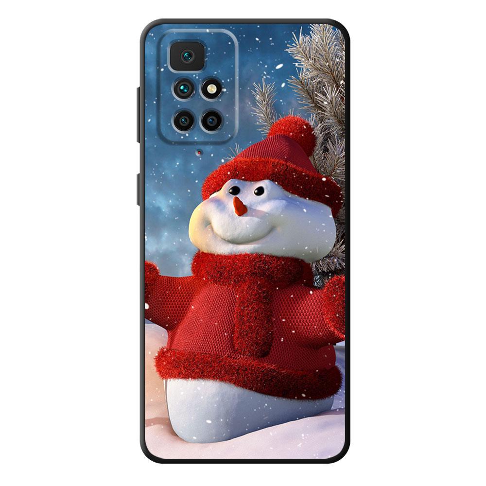 Black Snowman Merry Christmas Shockproof Case Cover for Huawei P30 Lite P20 Lite P30 Pro P Smart Z P10 P40 Lite E P50 Pro P20