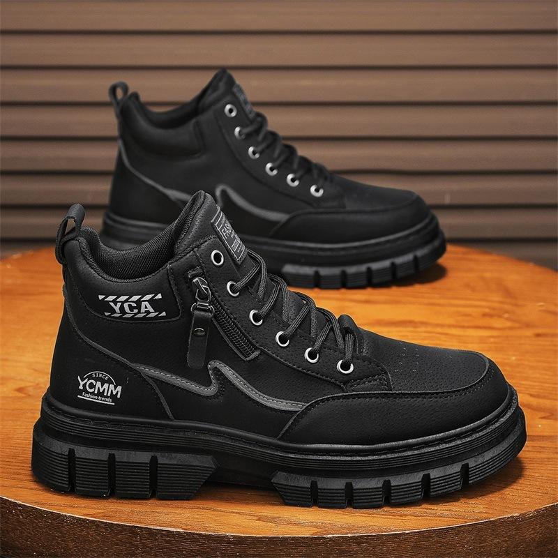 Martin boots high-top new winter British style retro medium-top thick-soled heightening casual short boots 39 [standard sports code] чёрный