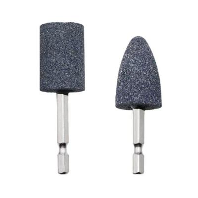 2Pcs Stone Polishing Grinding Wheel Hexagonal Shank Corundum Sharpening Head Drill Tool Machine Metal Grinder Rotating Cone