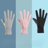 Breathable Ice Silk Sunscreen Gloves for Women with Thin High Elastic Driving Anti Slip  Anti UV Rays  Summer Cycling  Finger Touch Screen