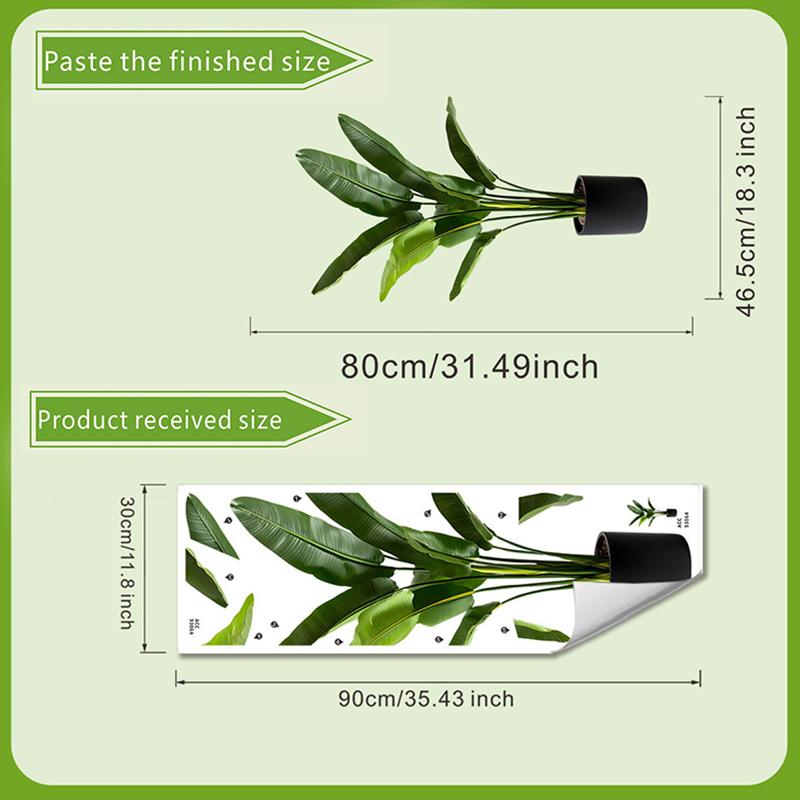 Большие Тропические Зеленые Растения Наклейки на Стену Пальмовые Листья ПВХ Гостиная Искусство Виниловый Постер Обои Домашнее Украшение Мурал
