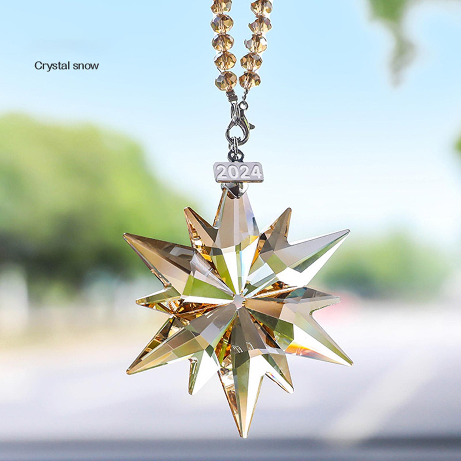 

Ежегодные рождественские украшения хрустальная снежинка звезда, блестящие хрустальные украшения для рождественской елки, красивые рождественские украшения для женщин и девочек One Size