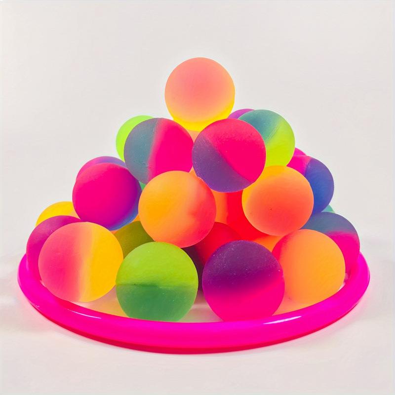 10Pcs 25MM Two-color Frosted Bouncy Ball - Children's Education Outdoor Sports Hand-eye Coordination Air Bounce Fun Toys