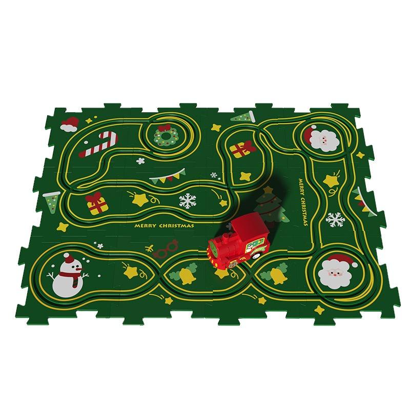 Electric Puzzle Train Racing Rail Car Model Educational Toy Children Track Car Jigsaw Toy Adventure Brain Interactive Game